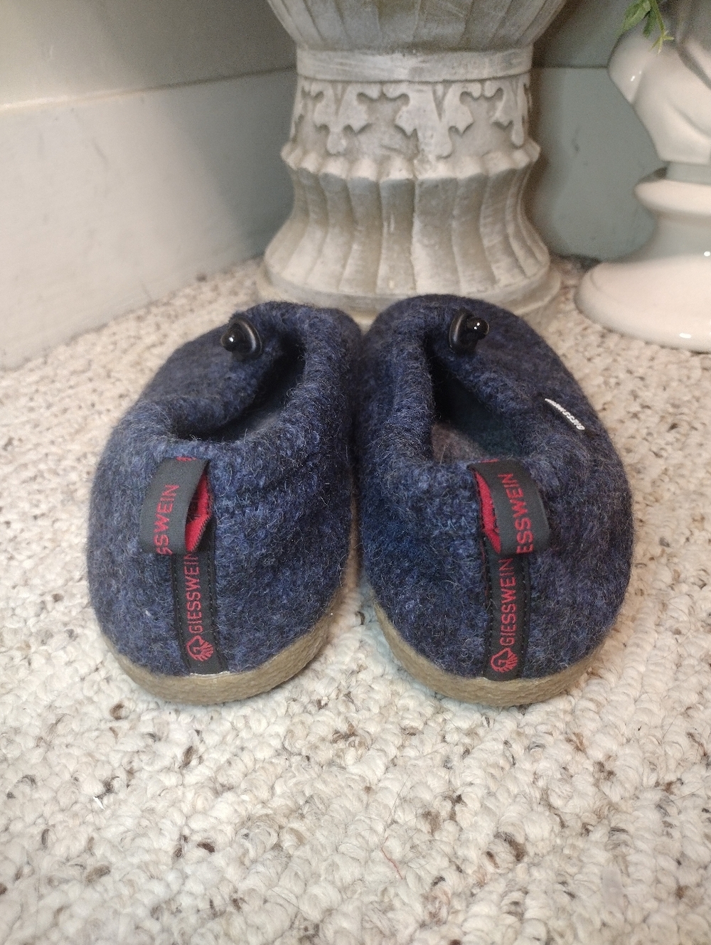 Giesswein Vent Women's Dark Blue Wool Slip-On Slippers - Picture 3 of 6